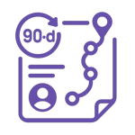I need icon without backgrounds brand color without text 90day roadmap with milestones sample KPIs and ownership