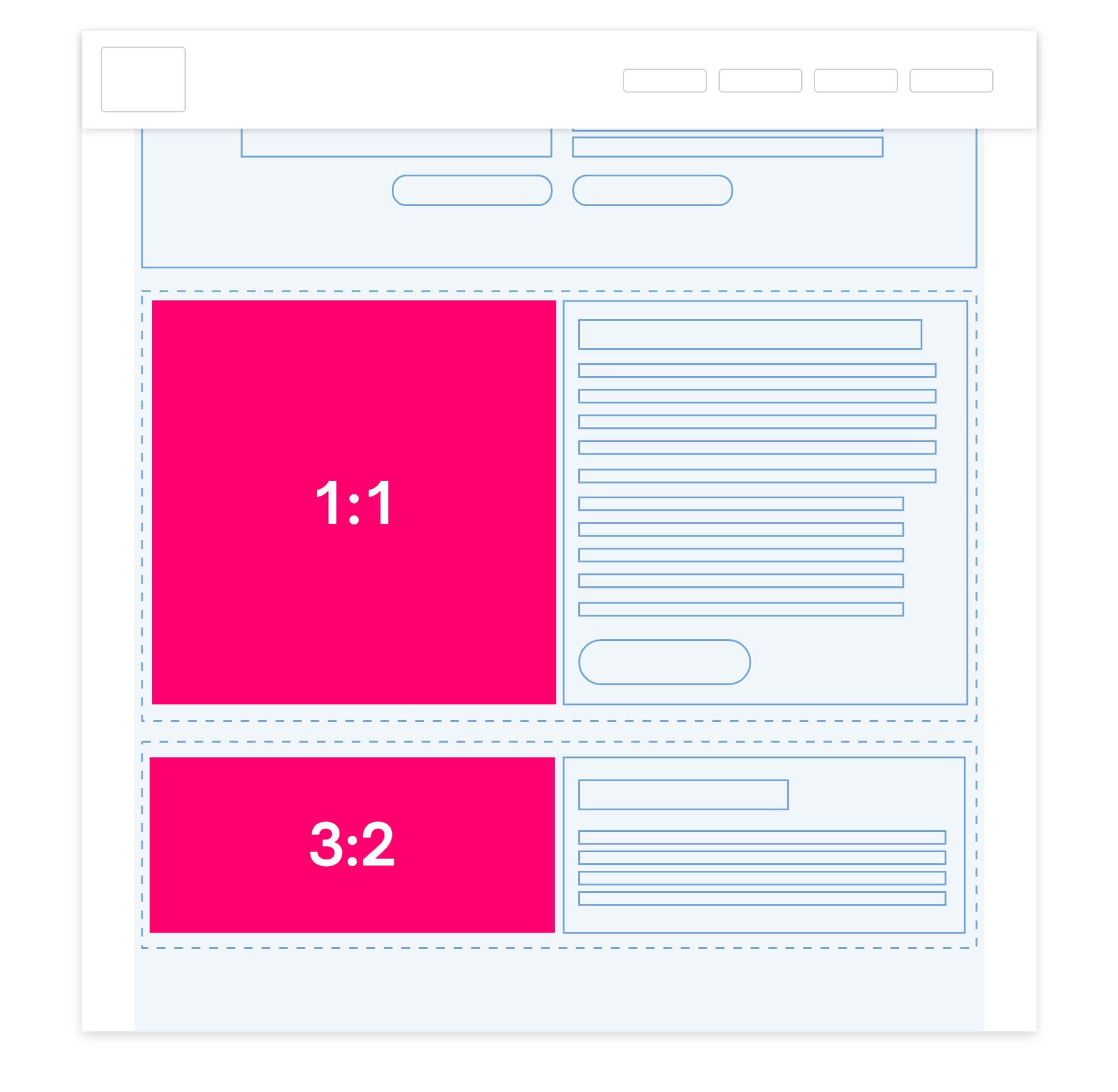 Half-width image options on websites