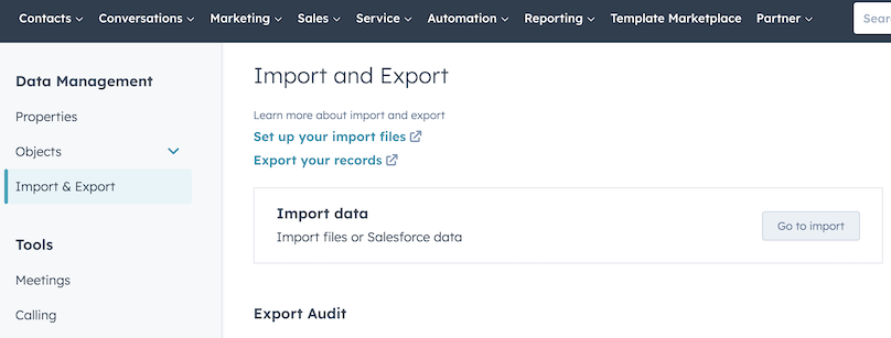 HubSpot Import & Export