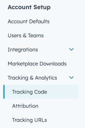 HubSpot tracking code set-up