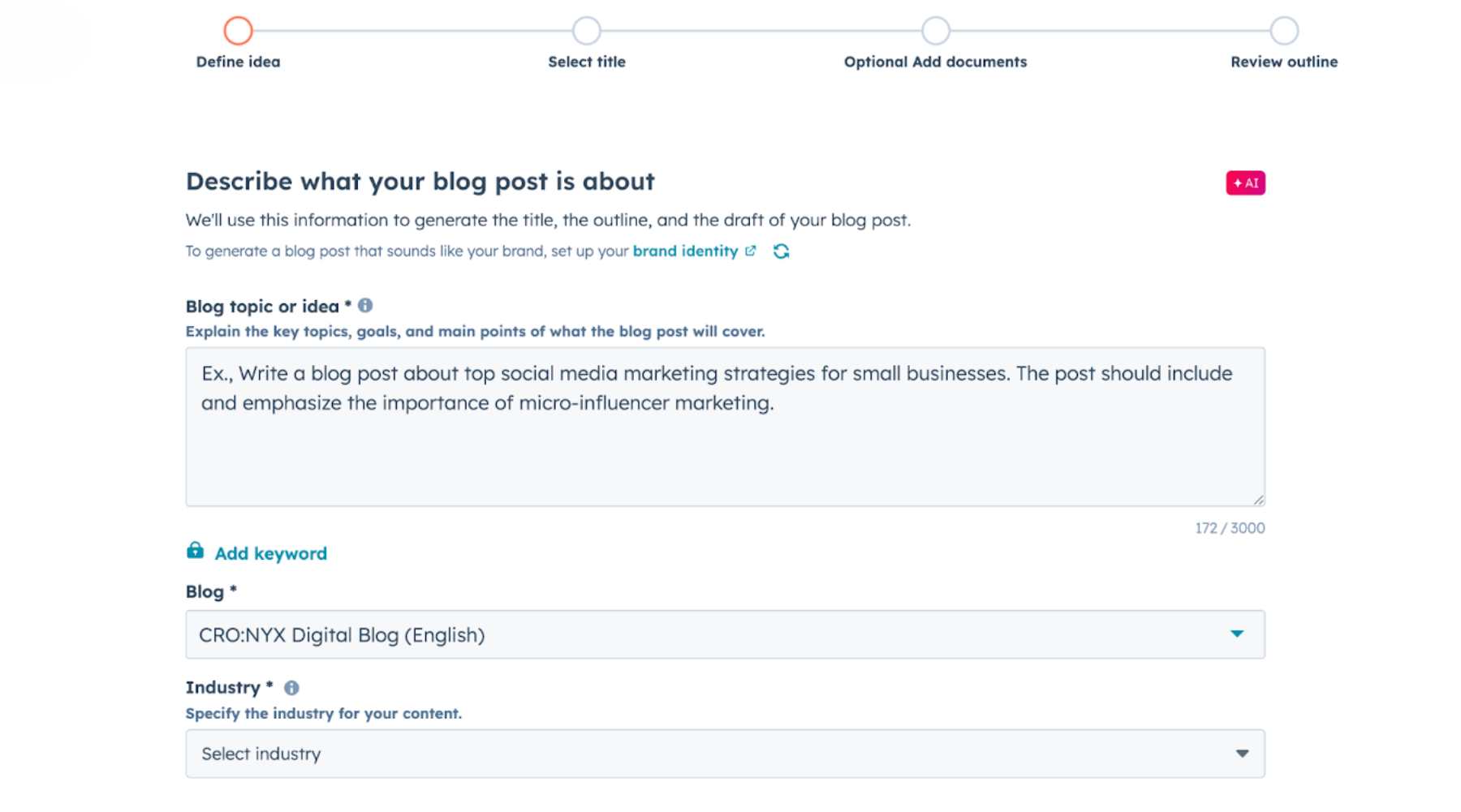 HubSpot Content Assistant