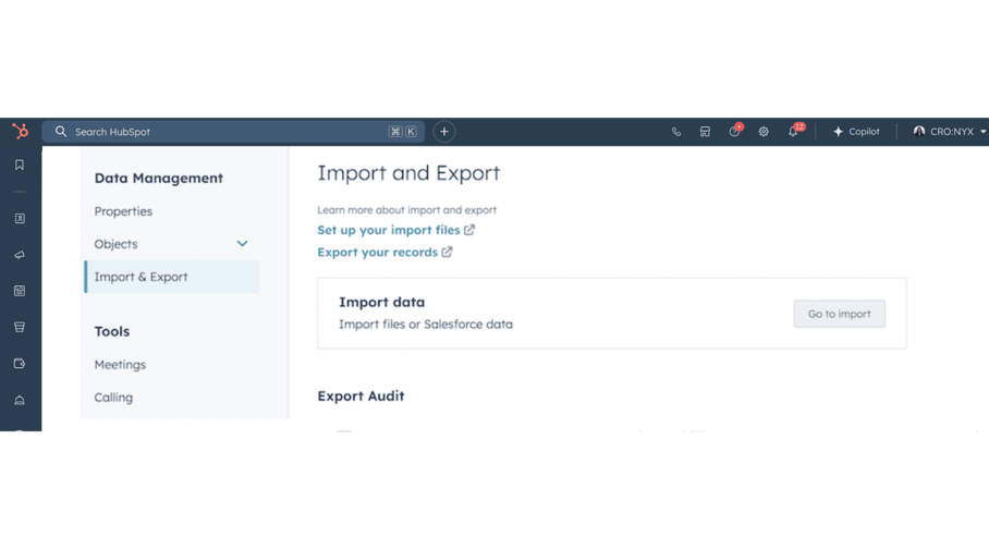 HubSpot Import & Export