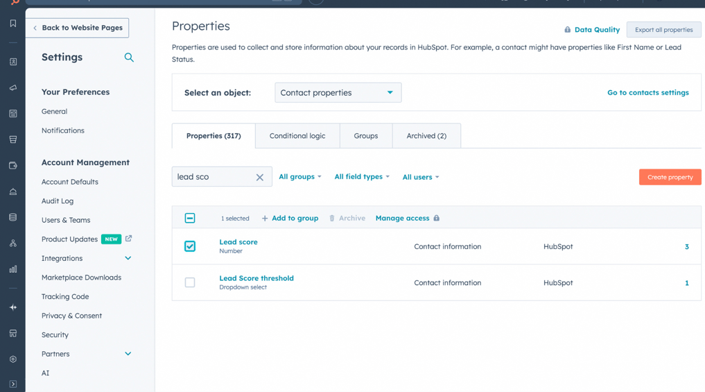 HubSpot Lead Scoring Tool 