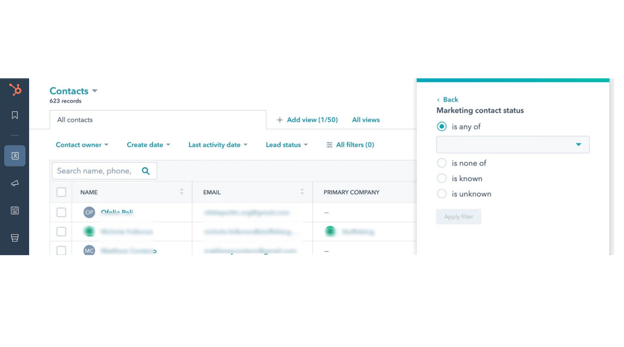 HubSpot Marketing Contact Filters