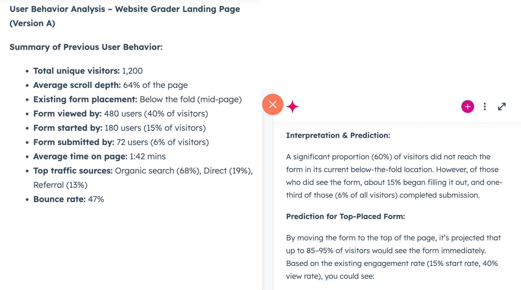 behavior interpretation website grader