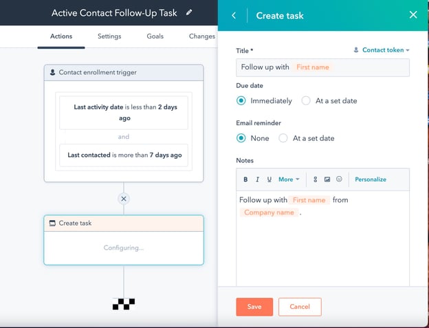 HubSpot Task to Contact Active Leads