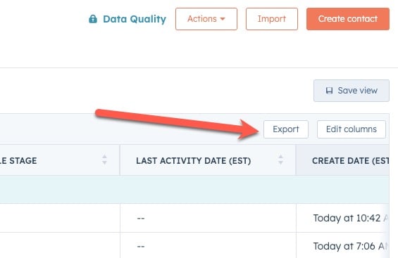 Export HubSpot Contacts