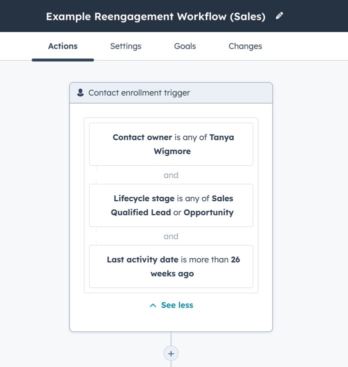 HubSpot Sales Re-engagement Workflow
