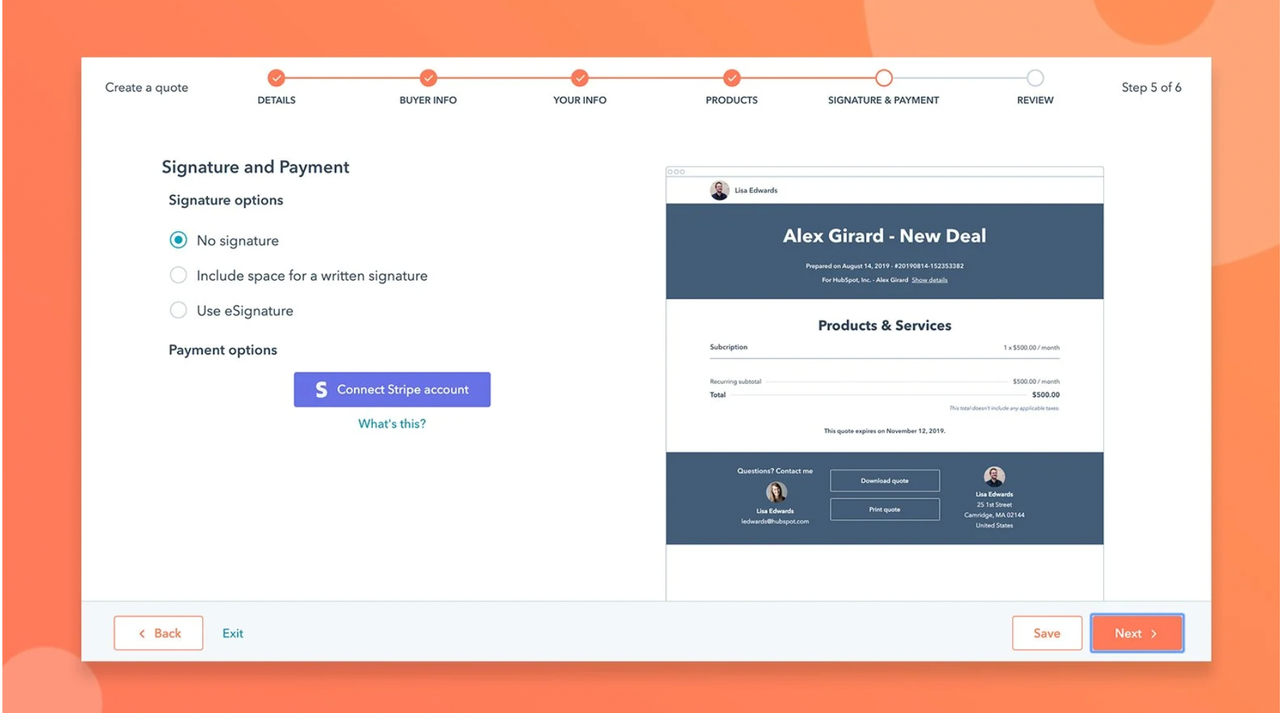 HubSpot and Stripe for payments