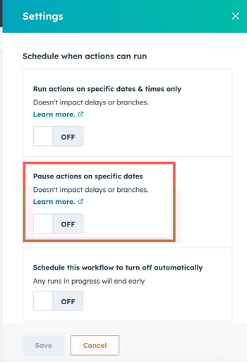 Pause Actions Hubspot Workflow