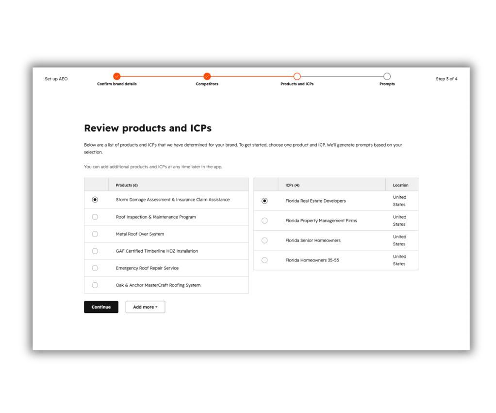 Review products and ICPS