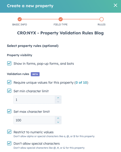 HubSpot Property Validation