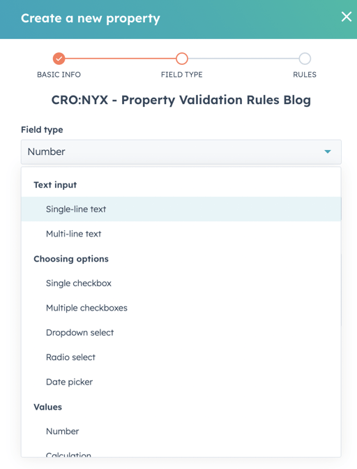 HubSpot Property validation example