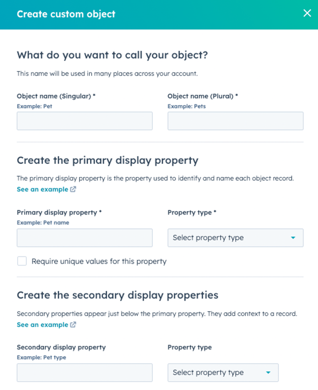 Creating a custom object in HubSpot