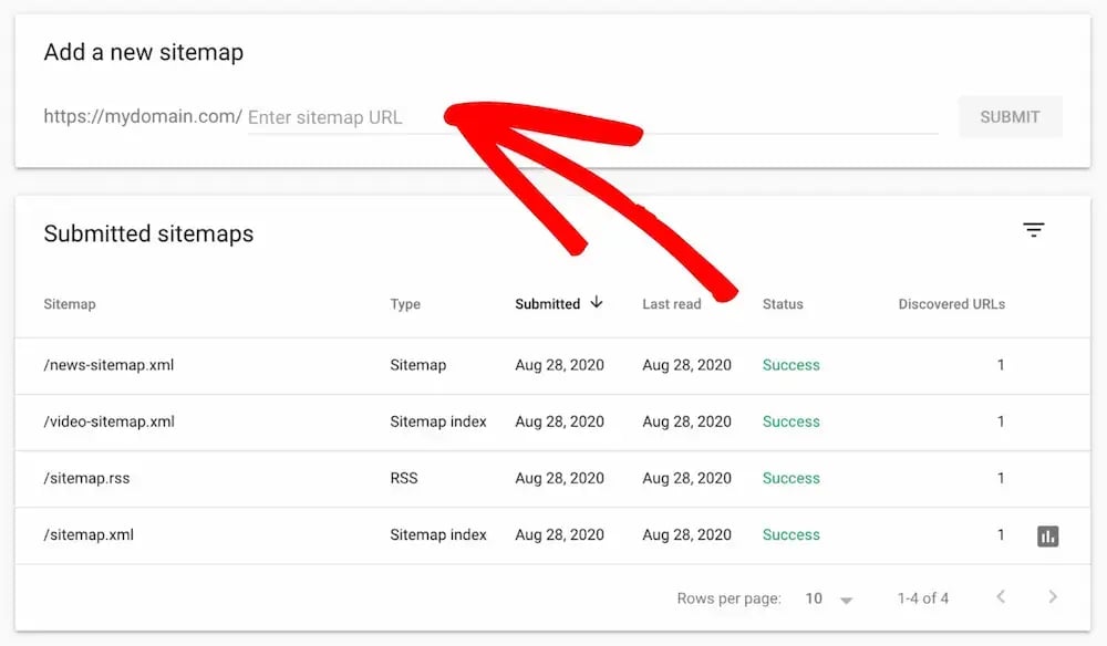 GSC - add a sitemap