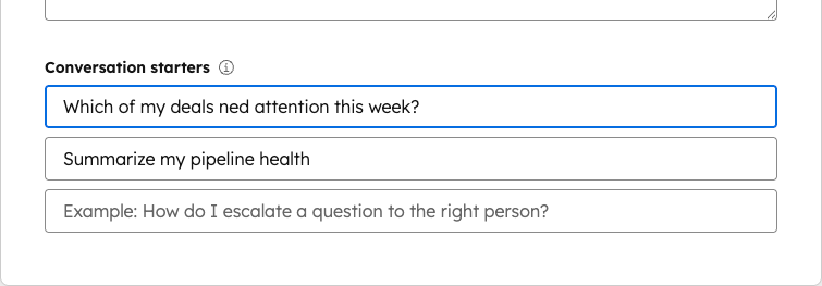 Conversation starters